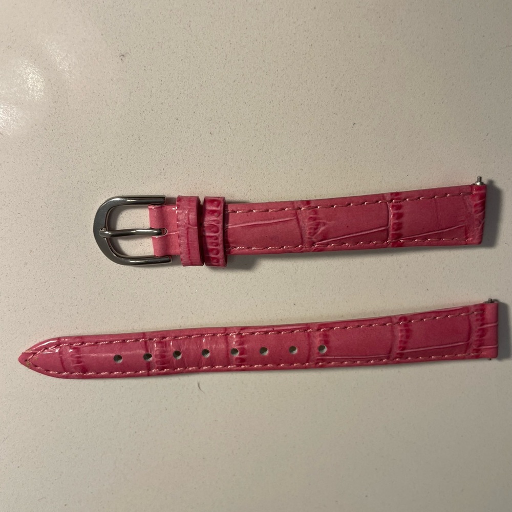 New hot pink leather crocodile 12mm watch band for Michele watch